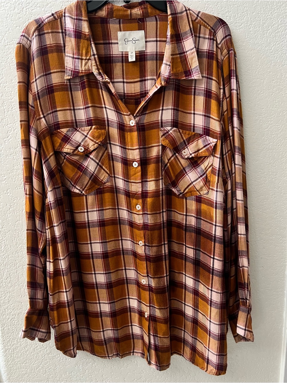 Jessica Simpson Plaid Button-Down Shirt 3X